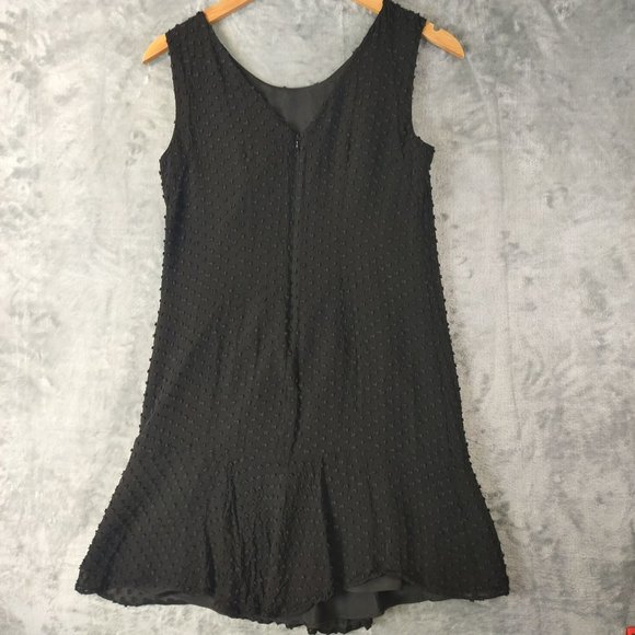 J Crew Women Black Eyelet Sleeveless Dress Size00 Mini Classic Textured Capsule - Picture 9 of 10